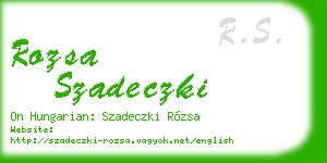 rozsa szadeczki business card
